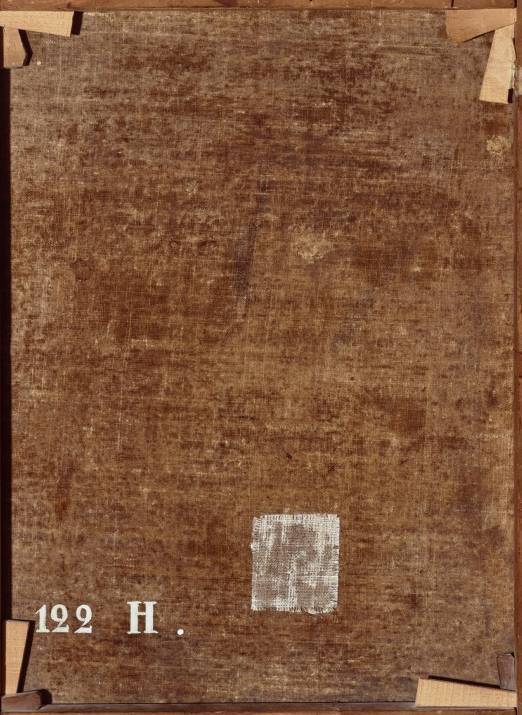 Rückseite der Leinwand mit Markierungen